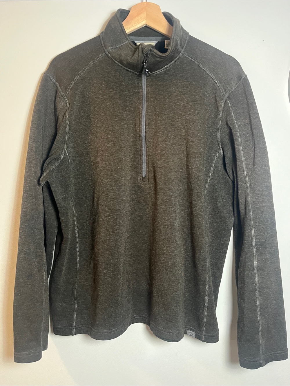 L.L. Bean Boys (L) Quarter-Zip Pullover Collared Sweater - Charcoal